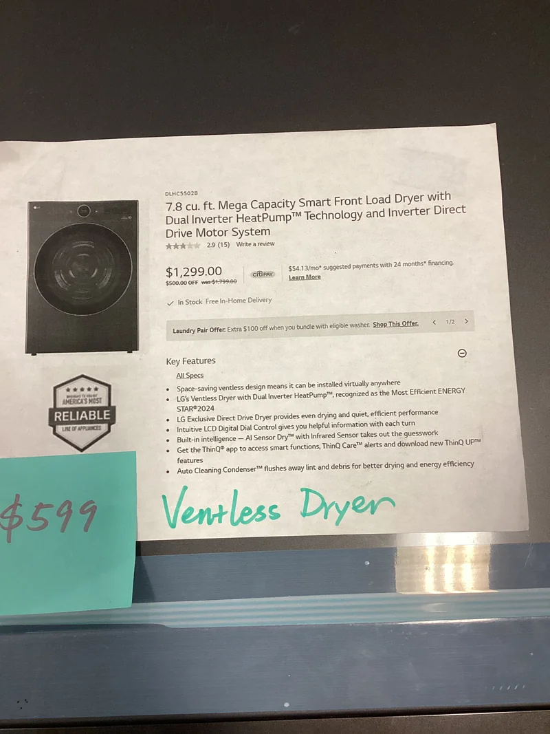 LG DLHC5502B - Dryer at Doraville Store