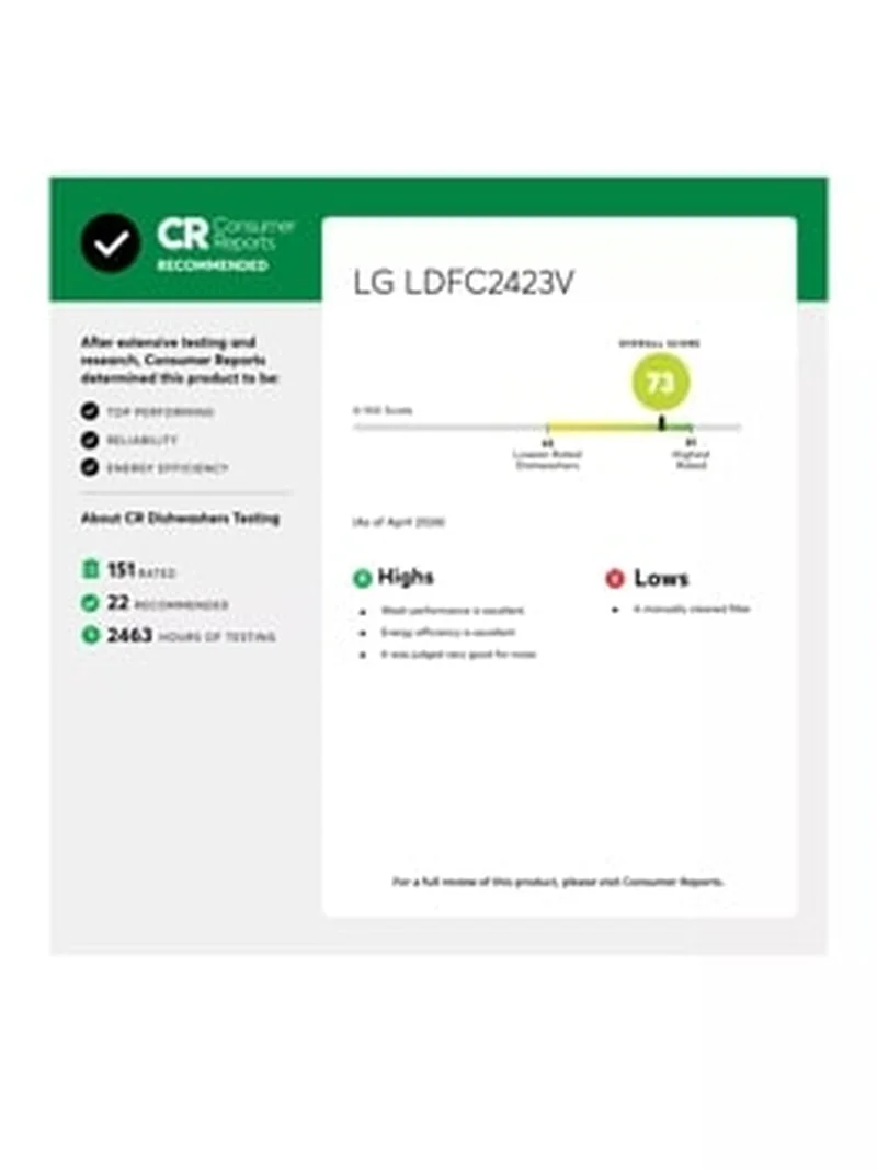 LG LDFC2423V - Front Control Dishwasher